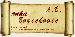 Anka Božičković vizit kartica